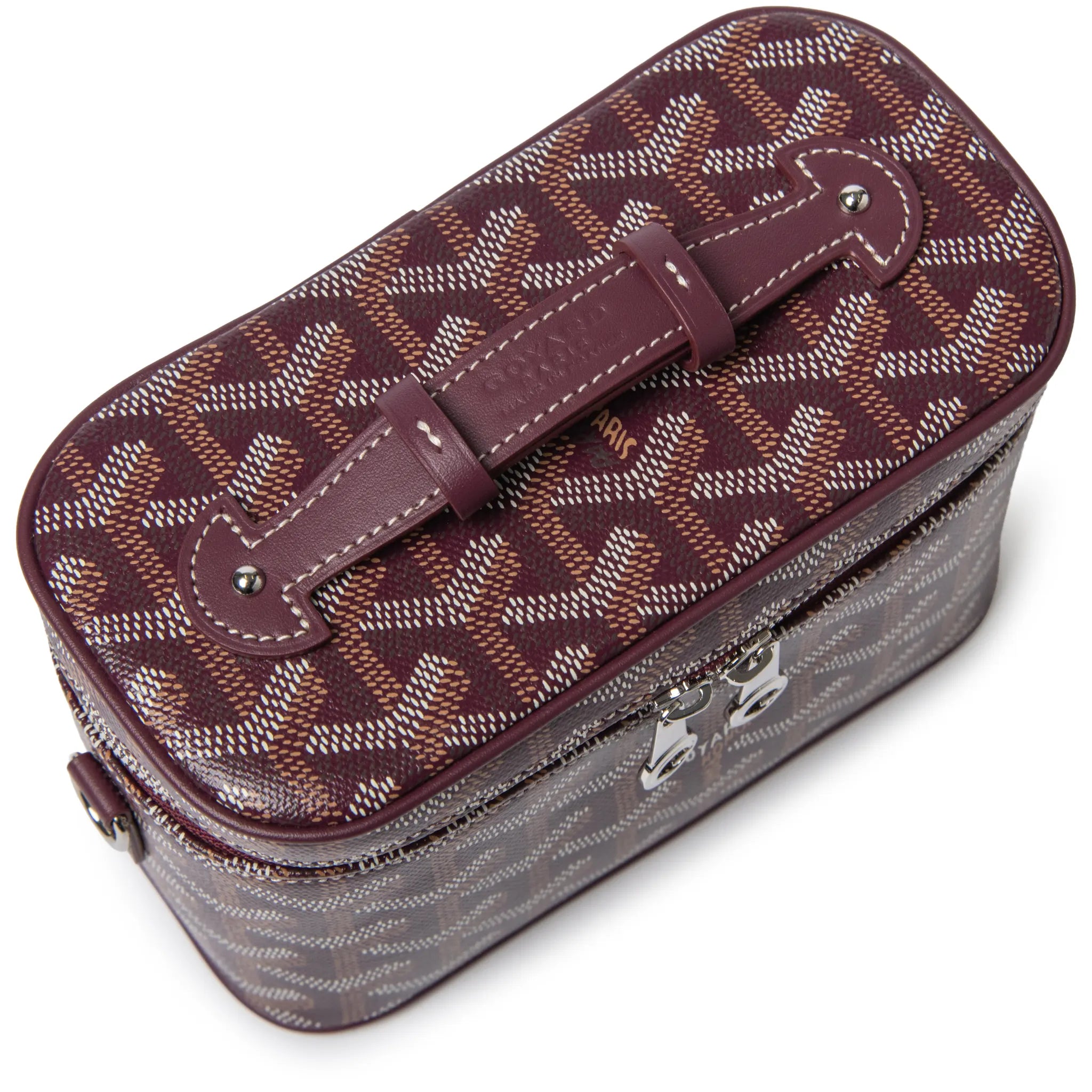 Upper View of Goyard Muse Mini Burgundy Vanity Bag MUSEVAMINTY33CL33P
